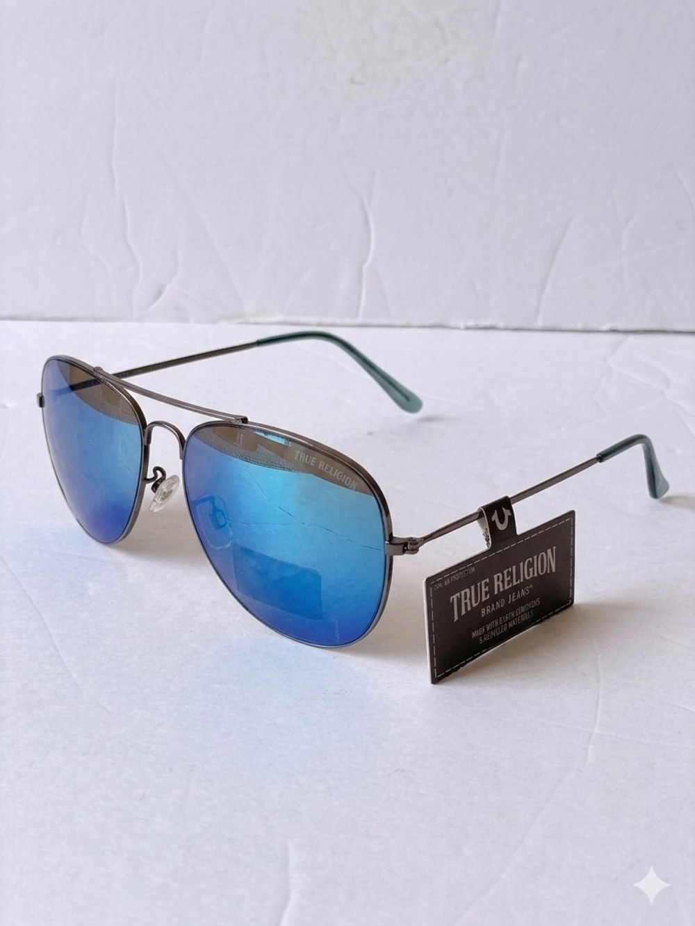 True Religion Aviator Sunglasses TR10570C Blue Gradient Lenses - Picture 3 of 7